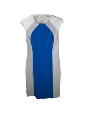 Catherine Malandrino Sheath Dress Womens 6 Blue Gray Colorblock